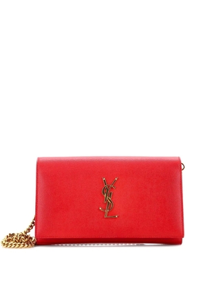 Saint Laurent Pre-Owned Classic Monogram Wallet on Chain Matelasse Chevron Leather Medium crossbody bag - Red