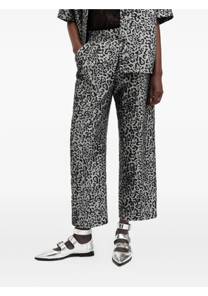AllSaints leopard-print trousers - SILVER GREY