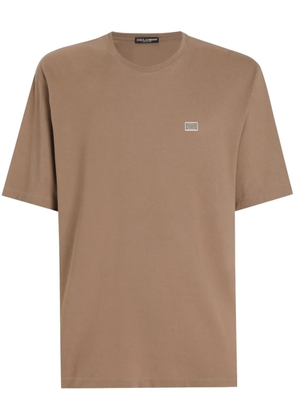 Dolce & Gabbana logo-plaque T-shirt - Brown
