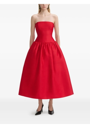 Self-Portrait strapless midi dress - Red