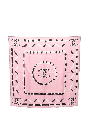 CHANEL Pre-Owned 1986-1988 Coco Mark silk scarf - Pink