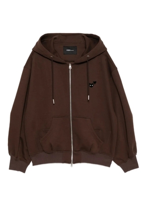 SONGZIO panther-embroidered hoodie - Brown