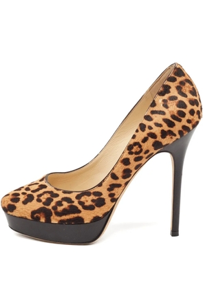 Jimmy Choo Pre-Owned 130mm leather heeled pumps - Brown
