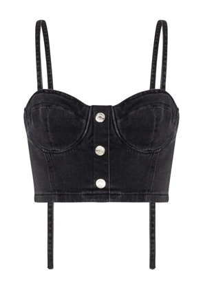 MOSCHINO JEANS button-front denim crop top - Grey