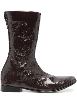 Alberta Ferretti zip boots - Brown