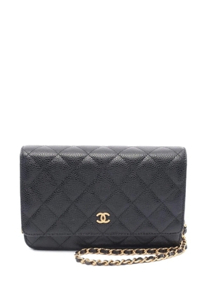 CHANEL Pre-Owned 2020-2021 matelassé chain wallet - Black