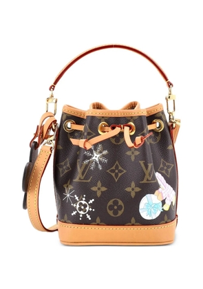Louis Vuitton Pre-Owned Noe NM Handbag Limited Edition Vivienne Xmas Monogram Canvas Nano bucket bag - Brown