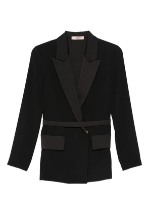 CARLA G. notched-lapel belted jacket - Black