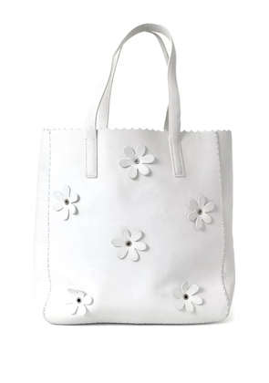 Prada Pre-Owned 1999 floral-appliqué tote bag - White