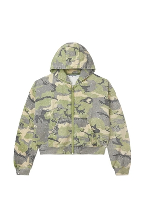 Vale crystal-embellished camouflage jacket - Green