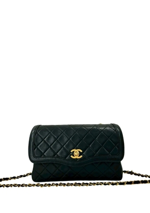 CHANEL Pre-Owned 1989-1991 CC Quilted Lambskin Single Flap crossbody bag - Black