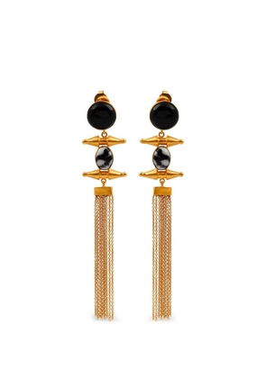Bohéme onyx pendant earrings - Gold