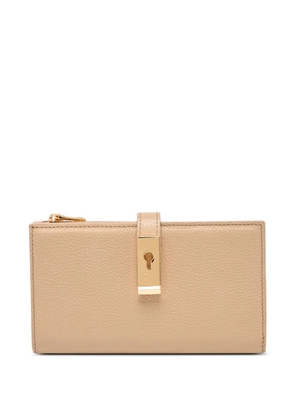 Bally lock grained-leather wallet - Neutrals