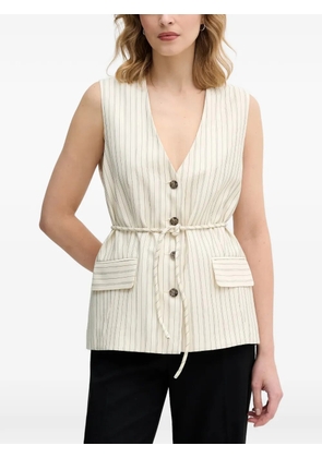 Sisley striped buttoned sleeveless gilet - Neutrals