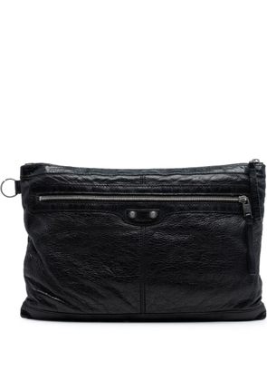 Balenciaga Pre-Owned 2015 Lambskin Motocross Classic Clip L clutch bag - Black