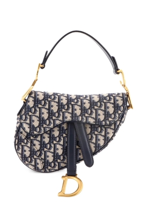 Christian Dior Pre-Owned Saddle Handbag Oblique Canvas Mini shoulder bag - Blue