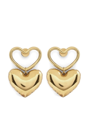 Nina Ricci heart charm dangle earrings - Gold