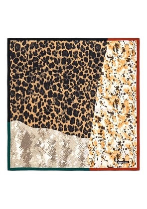 Bimba y Lola animal-print patchwork scarf - Neutrals