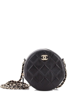 CHANEL Pre-Owned Round Clutch with Chain Debossed Quilted Leather crossbody bag - Black