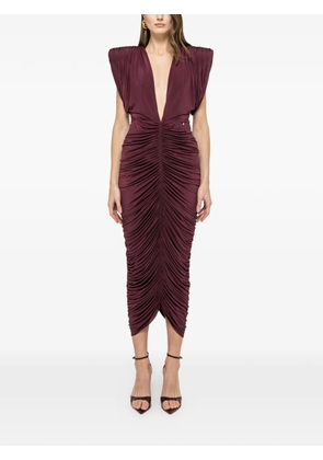 NISSA ruched midi dress - Purple