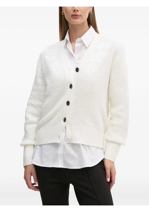 DKNY sequin button cardigan - White