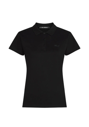 Karl Lagerfeld classic-collar polo top - Black