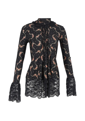 Paco Rabanne Pre-Owned high-neck floral-print top - Black