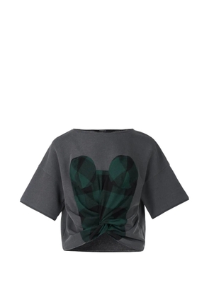 pushBUTTON knot-detail T-shirt - Grey