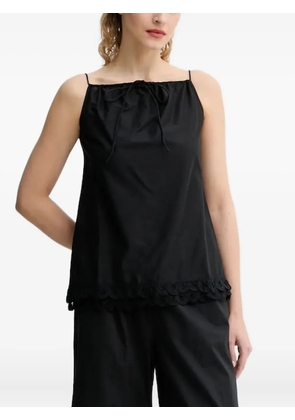 By Malene Birger lace-trimmed drawstring top - Black