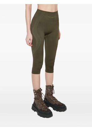 MISBHV jacquard logo striped capri leggings - Green