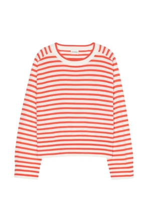 Closed striped crew-neck T-shirt - Red