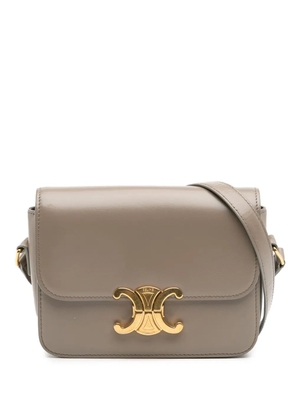 Celine Pre-Owned 2019 Teen Shiny Calfskin Triomphe crossbody bag - Brown