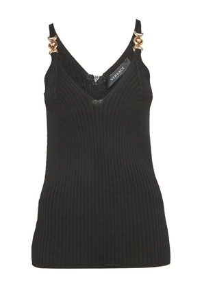 Versace Pre-Owned Medusa Head-detail ribbed top - Black