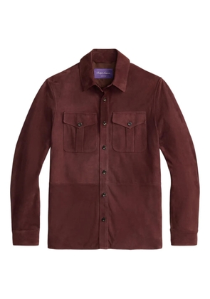 Ralph Lauren Purple Label chest-pockets suede overshirt - Red