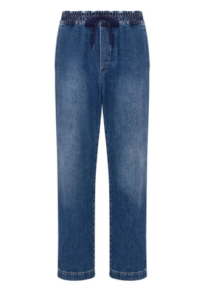 Moschino logo-appliqué straight-leg jeans - Blue