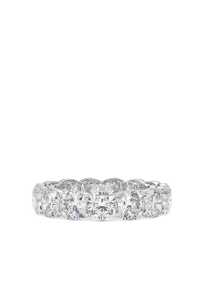 Tilla 14K white gold cushion diamond wedding band ring - Silver