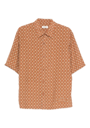 SANDRO geometric-pattern short-sleeve shirt - Brown