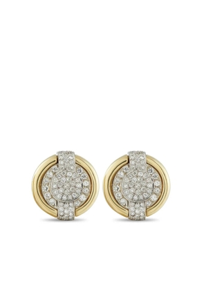 David Webb 18K yellow gold diamond earrings