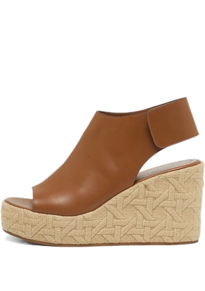 Christian Dior Pre-Owned Attitude leather wedge sandals - Brown