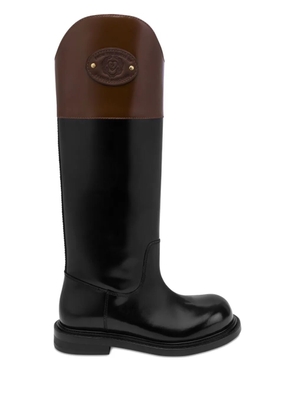 Moschino contrast-panel knee-high boots - Black