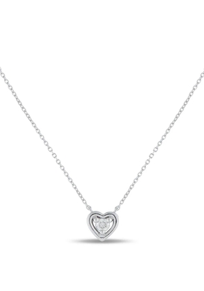 LB Exclusive 14K white gold diamond heart-pendant necklace - Silver