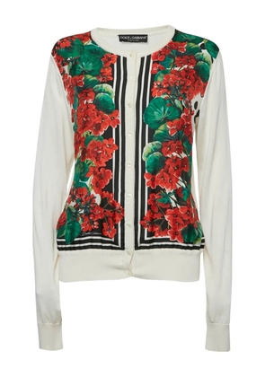 Dolce & Gabbana Pre-Owned floral-print silk cardigan - White