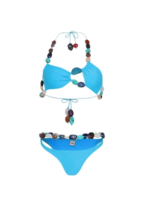 Amir Slama beaded-detail bikini set - Blue