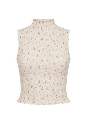 Reformation Adri ruffled floral blouse - Neutrals