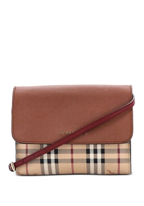 Burberry Pre-Owned Loxley Haymarket Coated Canvas and Leather Small crossbody bag - Brown