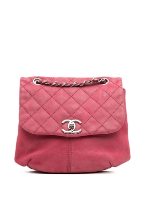 CHANEL Pre-Owned 2012-2013 Mini Quilted Nubuck Trianon Messenger Flap crossbody bag - Pink