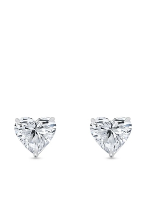 Tilla 14kt white gold diamond heart stud earrings