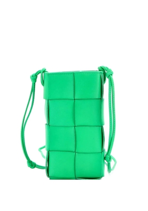 Bottega Veneta Pre-Owned Cassette Phone Holder Maxi Intrecciato Leather Mini crossbody bag - Green