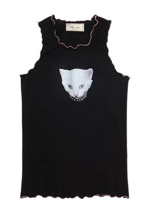 Blumarine scalloped-edge sleeveless top - Black