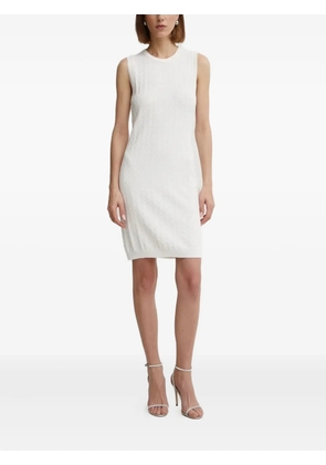 Armani Exchange cable-knit sleeveless mini dress - White